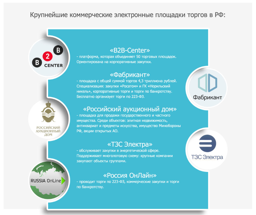 Крупнейшие коммерческие электронные торговые площадки России