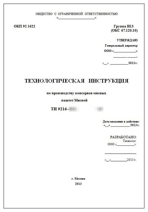 Технологическая инструкция (ТИ)